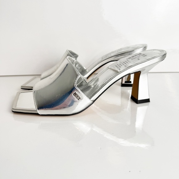 New DKNY Silver Kailyn heel sandals size 6.5 - Picture 3 of 8